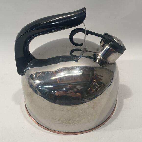 Vtg Paul Revere Ware 2 Qt. Copper Bottom Whistling Tea Kettle Pot Cu03 J - Picture 7 of 12